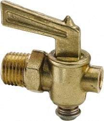 Parker - 1/2" Pipe, Male Pipe Drain Cock & Shutoff Valve - 1/8-27 Thread, 150 Max psi - Best Tool & Supply