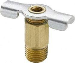 Parker - 1/8" Pipe, Internal Seal Drain Cock & Shutoff Valve - 1/8-27 Thread, 150 Max psi - Best Tool & Supply