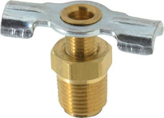 Parker - 1/8" Pipe, External Seal Drain Cock & Shutoff Valve - 1/8-27 Thread, 150 Max psi - Best Tool & Supply