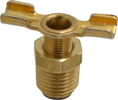 Parker - 1/4" Pipe, External Seal Drain Cock & Shutoff Valve - 1/4-18 Thread, 150 Max psi - Best Tool & Supply