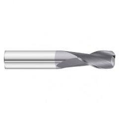 1/2 Dia. x 3 Overall Length 2-Flute .015 C/R Solid Carbide SE End Mill-Round Shank-Center Cut-TiAlN - Best Tool & Supply