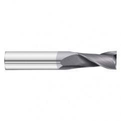 22mm Dia. x 100mm Overall Length 2-Flute Square End Solid Carbide SE End Mill-Round Shank-Center Cut-TiAlN - Best Tool & Supply