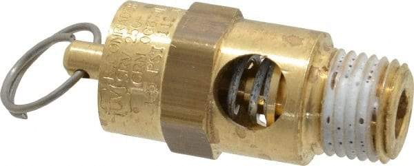 Conrader - 1/4" Inlet, ASME Safety Relief Valve - 125 Max psi, Brass, 116 Cubic' per Min - Best Tool & Supply