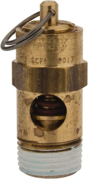 Conrader - 3/8" Inlet, ASME Safety Relief Valve - 200 Max psi, Brass, 178 Cubic' per Min - Best Tool & Supply