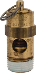 Conrader - 3/8" Inlet, ASME Safety Relief Valve - 200 Max psi, Brass, 178 Cubic' per Min - Best Tool & Supply