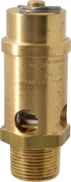 Conrader - 1" Inlet, ASME Safety Relief Valve - 125 Max psi, Brass, 1,053 Cubic' per Min - Best Tool & Supply