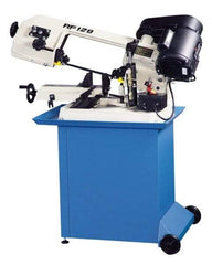 Enco - 5 x 6" Max Capacity, Manual Step Pulley Horizontal Bandsaw - 80, 120 & 200 SFPM Blade Speed, 110 Volts, 45 & 60°, 1/3 hp, 1 Phase - Best Tool & Supply