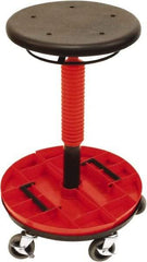 ShopSol - 300 Lb Capacity, 5 Wheel Trolley Stool - Polyurethane, 18" Long x 16-1/2" Overall Height x 18" Wide - Best Tool & Supply