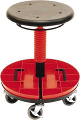 ShopSol - 300 Lb Capacity, 5 Wheel Trolley Stool - Polyurethane, 18" Long x 19" Overall Height x 18" Wide - Best Tool & Supply