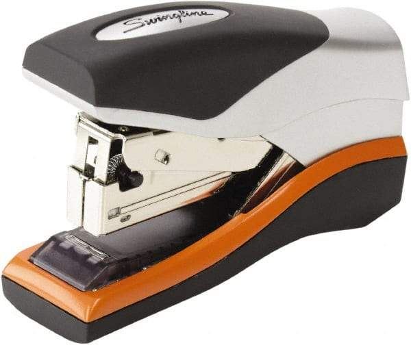 Swingline - 40 Sheet Half Strip Stapler - Silver/Orange/Black - Best Tool & Supply