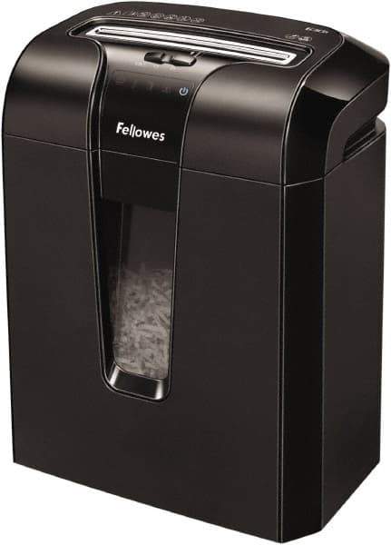 FELLOWES - 5/32" x 2" Strip, 10 Sheet Cross Cut Personal Shredder - 10-7/8" Long x 15-13/16" Wide x 18-1/8" High, Level 3 Security, 5 Gal Wastebasket - Best Tool & Supply