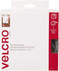 VELCRO Brand - 3/4" Wide x 5 Yd Long Adhesive Backed Hook & Loop Roll - Continuous Roll, Clear - Best Tool & Supply