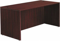 ALERA - Woodgrain Laminate Desk Shell - 65" Wide x 29-1/2" Deep x 29-5/8" High, Mahogany - Best Tool & Supply