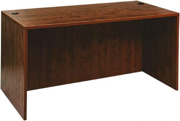 ALERA - Woodgrain Laminate Desk Shell - 59-1/8" Wide x 29-1/2" Deep x 29-5/8" High, Medium Cherry - Best Tool & Supply