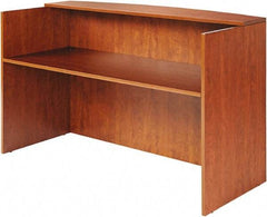 ALERA - Woodgrain Laminate Reception Desk - 71" Wide x 35-1/2" Deep x 42-1/2" High, Medium Cherry - Best Tool & Supply