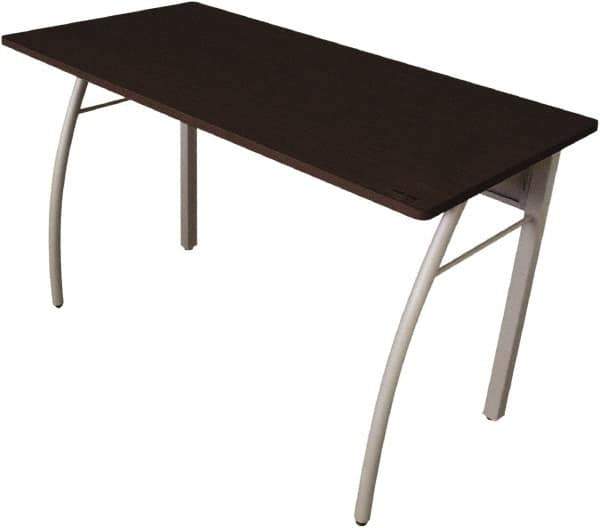 Linea Italia - Woodgrain Laminate Rectangular Desk - 47-1/4" Wide x 23-5/8" Deep x 29-1/2" High, Mocha & Gray - Best Tool & Supply