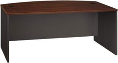 Bush Business Furniture - Laminate Over Wood Bow Front Desk - 71-1/8" Wide x 36-1/8" Deep x 29-7/8" High, Hansen Cherry & Graphite Gray - Best Tool & Supply