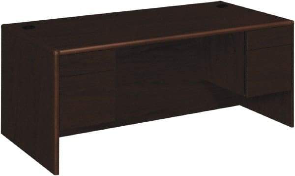 Hon - High Pressure Laminate Double Pedestal Desk - 72" Wide x 36" Deep x 29-1/2" High, Mahogany - Best Tool & Supply