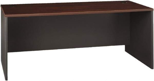 Bush Business Furniture - Laminate Over Wood Desk Shell - 71-1/8" Wide x 29-3/8" Deep x 29-7/8" High, Hansen Cherry & Graphite Gray - Best Tool & Supply