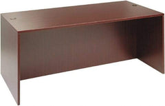 ALERA - Woodgrain Laminate Desk Shell - 71" Wide x 35-1/2" Deep x 29-5/8" High, Mahogany - Best Tool & Supply