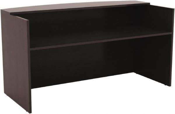 ALERA - Woodgrain Laminate Reception Desk - 71" Wide x 35-1/2" Deep x 42-1/2" High, Espresso - Best Tool & Supply