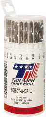 Triumph Twist Drill - 1/16 to 3/8", 135° Point, Bright Finish, High Speed Steel Jobber Length Drill Bit Set - Best Tool & Supply