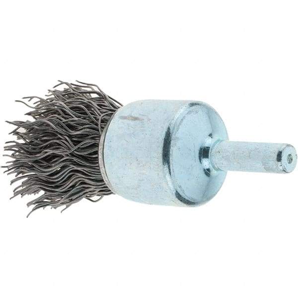 Tru-Maxx - 3/4" Brush Diam, Crimped, Flared End Brush - 1/4" Diam Steel Shank, 22,000 Max RPM - Best Tool & Supply