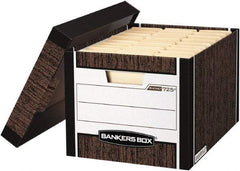 BANKERS BOX - 1 Compartment, 12-3/4" Wide x 10-3/8" High x 16-1/2" Deep, Storage Box - Corrugated Cardboard, Wood Grain (Color) - Best Tool & Supply