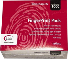 LEE - 3-3/4" Wide x 2" High x 2" Deep, Inked Fingerprint Pad - Plastic, Black - Best Tool & Supply