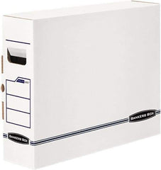 BANKERS BOX - 1 Compartment, 5" Wide x 14-7/8" High x 18-3/4" Deep, Storage Box - Plastic, White/Blue - Best Tool & Supply