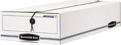 BANKERS BOX - 1 Compartment, 9-1/4" Wide x 4-1/4" High x 23-3/4" Deep, Storage Box - Corrugated Cardboard, White/Blue - Best Tool & Supply