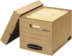 BANKERS BOX - 1 Compartment, 13" Wide x 12" High x 16-1/4" Deep, Storage Box - Corrugated Fiberboard, Kraft (Color) - Best Tool & Supply