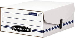 BANKERS BOX - 1 Compartment, 9-1/8" Wide x 4-3/8" High x 11-3/8" Deep, Storage Box - Corrugated Fiberboard, White/Blue - Best Tool & Supply