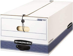 BANKERS BOX - 1 Compartment, 15-1/4" Wide x 10-3/4" High x 19-3/4" Deep, Storage Box - Corrugated Cardboard, White/Blue - Best Tool & Supply