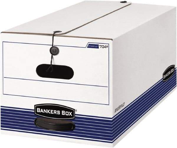 BANKERS BOX - 1 Compartment, 12-1/4" Wide x 10-3/4" High x 24-1/8" Deep, Storage Box - Corrugated Cardboard, White/Blue - Best Tool & Supply