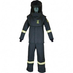 Oberon - Size L, 4 HRC, 12.5 oz Arc Flash Clothing Kit - 76 cal per Sq cm, Hood Protection, Bib Overalls - Best Tool & Supply