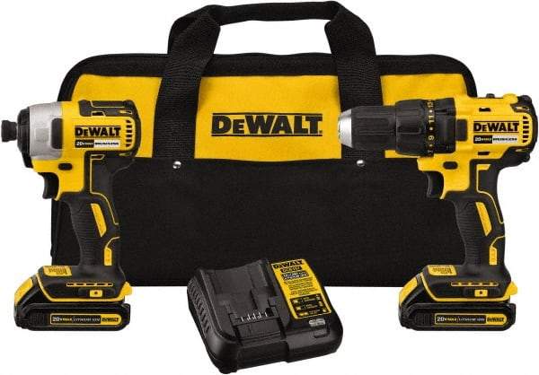 DeWALT - 20 Volt Cordless Tool Combination Kit - Includes 1/2" Brushless Compact Drill/Driver & 1/4" Brushless Impact Driver, Lithium-Ion Battery Included - Best Tool & Supply