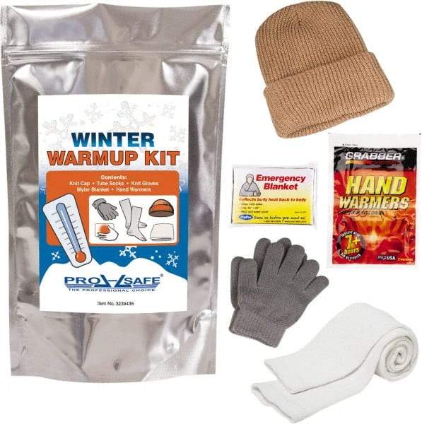 PRO-SAFE - Emergency Preparedness Kits Type: Winter Warm Up Kit Contents: Knit Stocking Cap; Gloves; Tube Socks; Emergency Blanket; (2) Hand Warmers - Best Tool & Supply