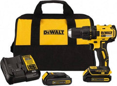 DeWALT - 20 Volt 1/2" Chuck Mid-Handle Cordless Drill - 0-1600 RPM, Reversible, 2 Lithium-Ion Batteries Included - Best Tool & Supply