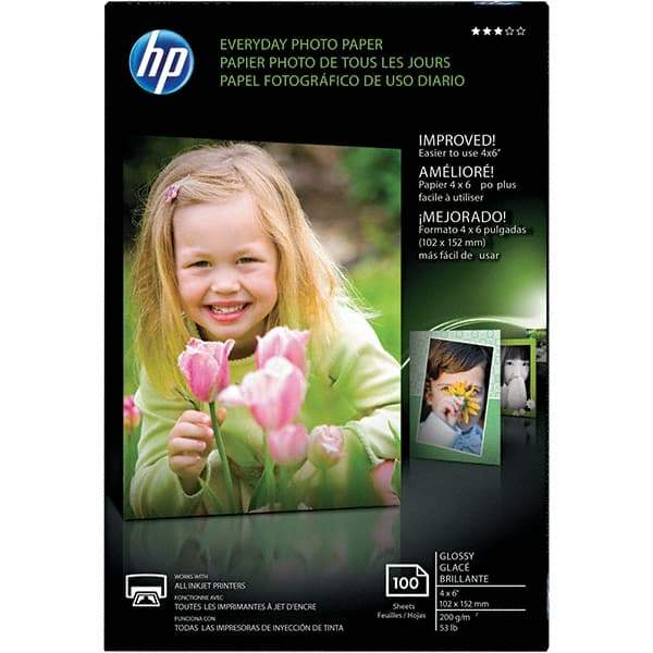 Hewlett-Packard - 4" x 6" White Photo Paper - Use with Inkjet Printers - Best Tool & Supply