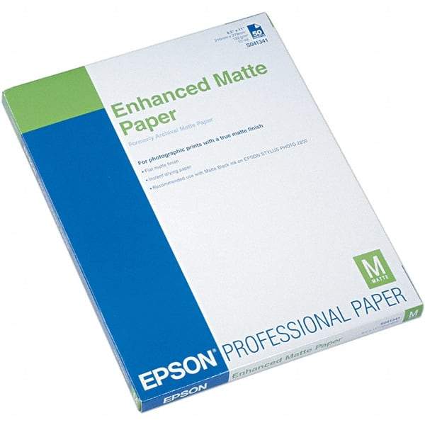 Epson - 8-1/2" x 11" White Photo Paper - Use with Inkjet Printers - Best Tool & Supply