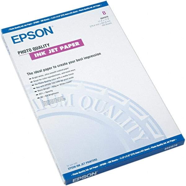 Epson - 11" x 17" Bright White Photo Paper - Use with Inkjet Printers - Best Tool & Supply