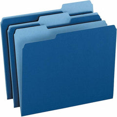 Pendaflex - 9-1/2 x 11-5/8", Letter Size, Navy Blue, File Folders with Top Tab - 11 Point Stock, Assorted Tab Cut Location - Best Tool & Supply