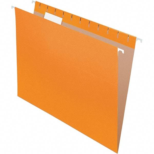 Pendaflex - 8-1/2 x 11", Letter Size, Orange, Hanging File Folder - 11 Point Stock, 1/5 Tab Cut Location - Best Tool & Supply