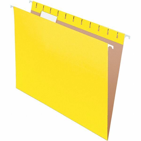 Pendaflex - 8-1/2 x 11", Letter Size, Yellow, Hanging File Folder - 11 Point Stock, 1/5 Tab Cut Location - Best Tool & Supply