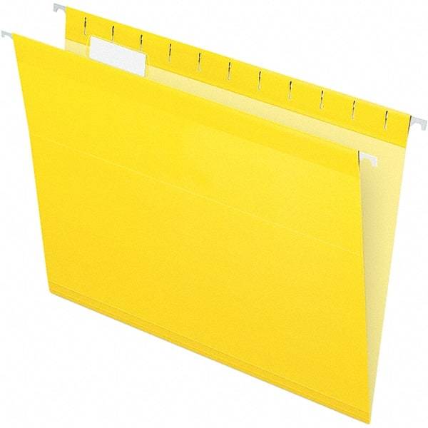 Pendaflex - 8-1/2 x 11", Letter Size, Yellow, Hanging File Folder - 11 Point Stock, 1/5 Tab Cut Location - Best Tool & Supply