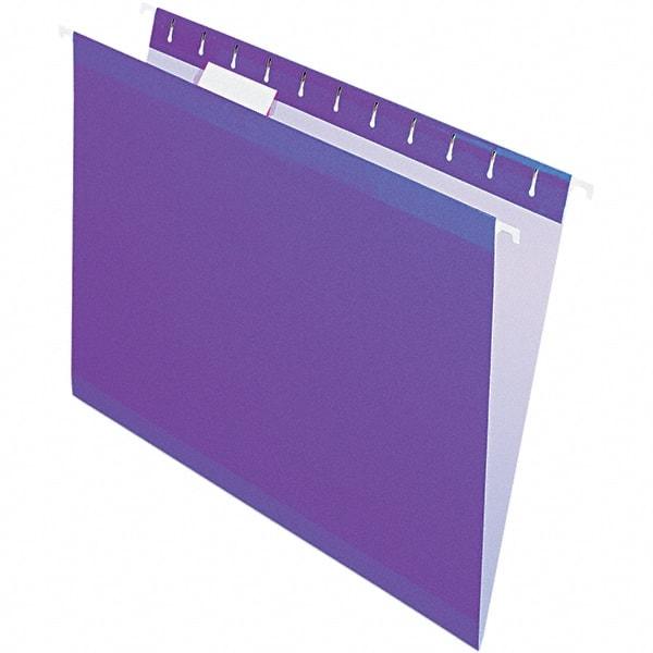 Pendaflex - 8-1/2 x 11", Letter Size, Violet, Hanging File Folder - 11 Point Stock, 1/5 Tab Cut Location - Best Tool & Supply