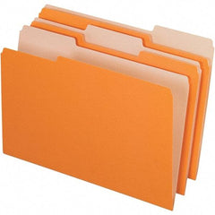 Pendaflex - 14-5/8 x 9-3/16", Legal, Orange, File Folders with Top Tab - 11 Point Stock, Assorted Tab Cut Location - Best Tool & Supply