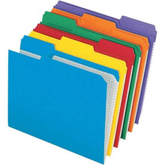 Pendaflex - 9-1/2 x 11-5/8", Letter Size, Assorted Colors, File Folders with Top Tab - 11 Point Stock, Assorted Tab Cut Location - Best Tool & Supply