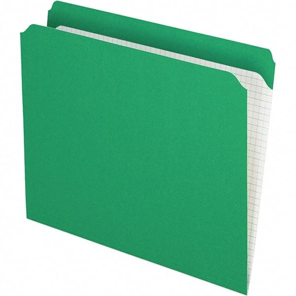 Pendaflex - 9-1/2 x 11-5/8", Letter Size, Bright Green, File Folders with Top Tab - 11 Point Stock, Straight Tab Cut Location - Best Tool & Supply